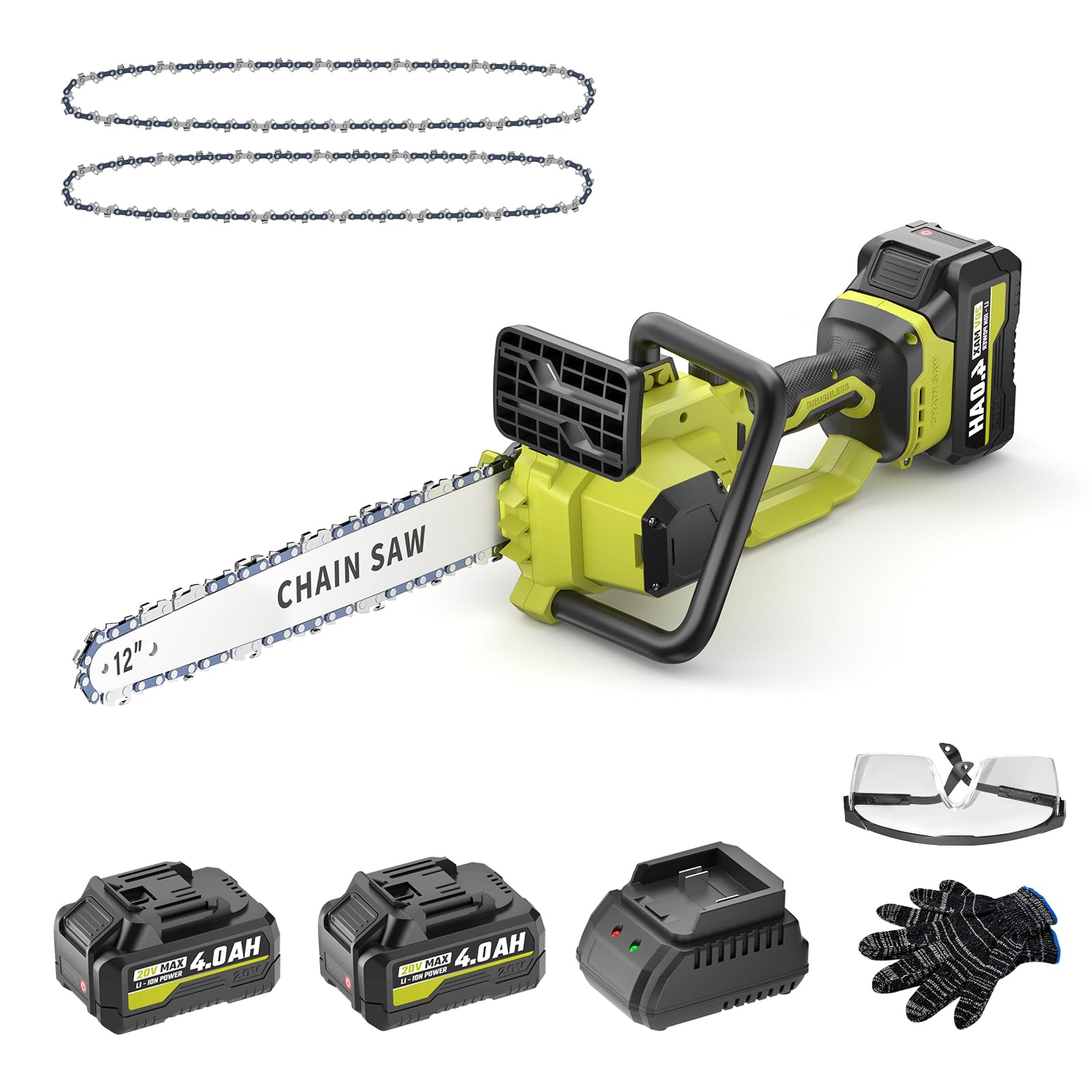 Amazon.com : SEYVUM Brushless 12 Inch Chainsaw Cordless, 20V